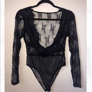 sexy black lace bodysuit